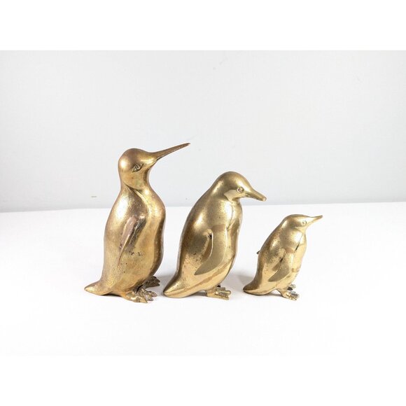 Vintage 8" brass Penguin figurine, penguin ornament, vintage mcm home decor, - Picture 10 of 10